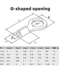 Super Cool 320 Piece Assortment Kit of Non-Insulated Brass U-Type Ring Fork Terminals And Crimp Spade Connectors For All Your Wiring Projects Made Easy With Solid Connector Variety. diagram with OT ring terminal dimensions