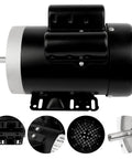 Reliable 1.5 HP Electric Motor With 3450 RPM Reversible Single Phase 56C Frame TEFC showing five eighth inch shaft