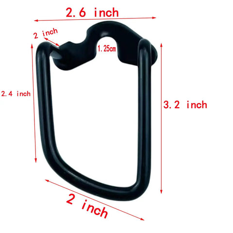 Derailleur Guard Rack For E Bike Transmission Protector Built Tough Steel Shield With Inner Hole 12.5mm, black enamel