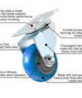 8 Pack 3 Inch Swivel Caster Wheels With Plate No Brake Heavy Duty Blue PU Wheels And Heavy Duty Screws For Carts Dollies Tool Boxes And Industrial Equipment Locking Option Available with detailed specifications