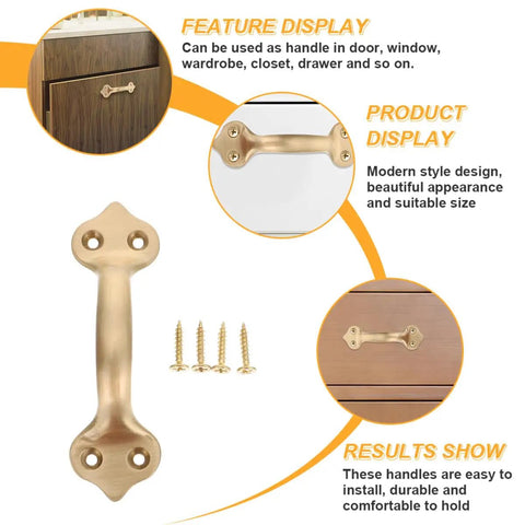 Brass Cabinet Handle 125mm Center To Center Matte Finish Modern Door Pulls For Wardrobe Drawers And Window Hardware