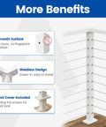 Corner Cable Railing Post 36 Inch Square 2 By 2 T Drilled One Post Corner Solution Surface Mount White Stainless Steel features