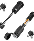 Keyed Alike Trailer Hitch Lock Set For Two Inch And Two Point Five Inch Receivers Heavy Duty Five Eighth Inch Pin Fits Ram 2500 3500 And Ford F 250 F 350 One Quarter Inch Coupler Lock With Three And A Half Inch Span Anti Theft Towing Security For Boat RV