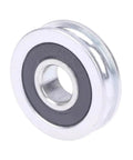 Heavy Duty U Groove Pulley With V Groove Wheel Caster, steel roller with black center for sliding gates and utility carts.