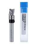 Top Notch Spiral Flush Trim Router Bit For Plywood And MDF 3/8 Inch Diameter in protective case for laminate trimming.