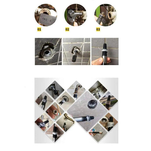 8 Piece Pipe Screw Extractor Set For Damaged Screws Bolts And Water Pipes Removal Kit For Wood Metal And Stainless Surfaces