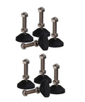 Straight Up Durable Adjustable Furniture Glides With M12 Thread And Heavy Duty Nylon Metal, pack of eight, rubber bases for flooring protection.