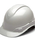 Ridgeline Cap Style Hard Hat Worksite Ready With 4 Point Ratchet Suspension ABS Shell Shiny White Graphite Pattern
