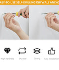 Using Self Drilling Drywall Anchors and Screws Kit for easy install, showing heavy duty plastic nylon anchors