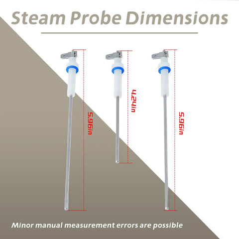 Top Shelf Steam Probe Set Replacement For Breville Oracle Touch And Dual Boiler Espresso Machines 3 Piece Kit dimensions with measurements
