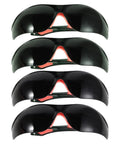 Premium Welding Safety Goggles With Impact Resistant Anti Splash Dark Green Tinted Lenses stacked at different angles for visibility.