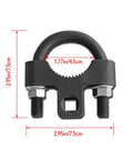 Inner tie rod removal tool with non-slip teeth, black 3/8-inch carbon steel, low-profile U-wrench, front view