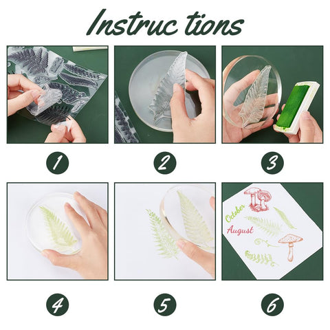 Clear Calendar Date Number Stamps For Card Making And Bullet Journaling Premium Transparent Silicone Stamps used for stamping ferns.