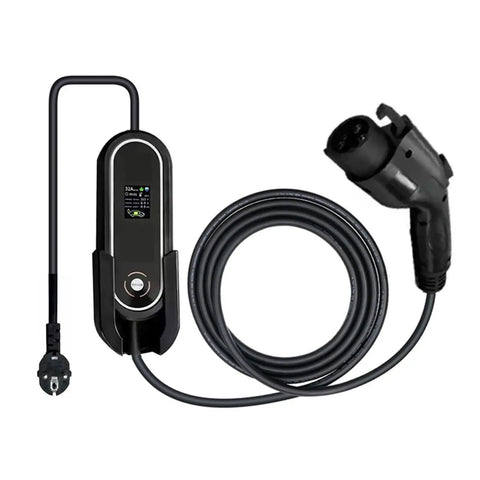 Beefy Portable EV Charger 220V Level 2 with Type 1 SAE J1772 Plug 16A 5m Cable IP67 Weatherproof and Fire Resistant EVSE
