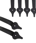 Decorative Rustic Metal Garage Door Hardware Kit with screw in carriage house hinges and handles in black matte steel.