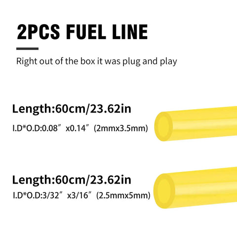 Two Size 2 Foot Fuel Line Hose Filter Kit With Primer Bulb And Spark Plug For Poulan Craftsman Chainsaw Replaces 530071835 530037793