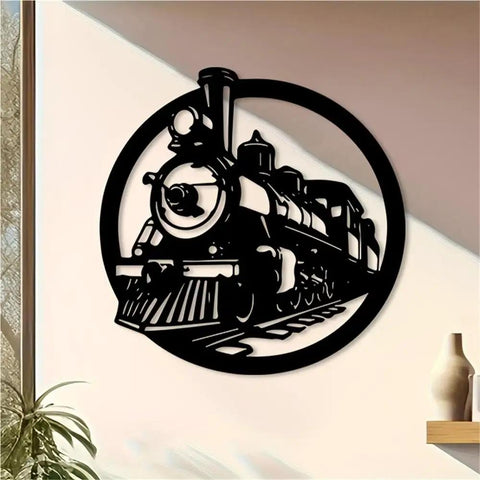 Vintage Steam Train Metal Wall Art Locomotive Silhouette For Man Cave Living Room And Office Rustic Iron Wall Decor 50cm 20in Size Handcrafted For Display