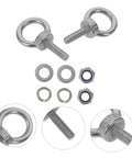 Heavy Duty Stainless Steel Eye Bolts M6x20 With Extended Threads For Serious Lifting And Rigging, Corrosion Resistant Eye Bolts For Industrial, Marine, And Home Use, Built Tough For Chains, Hooks, And Hardware, with washers and nuts