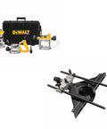 Heavy Hitter 2 1/4 Hp Variable Speed Plunge Router Kit With Three Base Set And Universal Edge Guide in a durable case and edge guide.