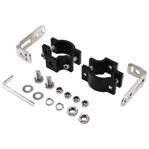 Ride Ready Two Piece Adjustable Light Bar Mounting Brackets For 18 To 29mm Auxiliary Spotlight Light Aluminum Tube Clamp Holder
