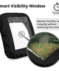 Rugged Heavy Duty Outdoor Fertilizer Spreader Cover With Clear Viewing Window Waterproof 420D Polyester All Weather Hopper Shield