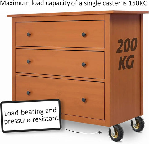 Heavy Duty Pneumatic Caster Wheels Two Pack Silent Swivel Rocker Casters 10 Inch With Shock Absorbing Base And Hassle Free Mounting Screws For Furniture Rolls Smooth High Load Capacity Done Right