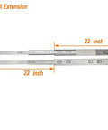 Soft Close Drawer Slides 22 Inch 10 pairs full extension ball bearing side mount with 22-inch measurement arrows