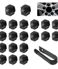 20 Pack Wheel Lug Nut Covers 19mm Hex Dust Caps With Removal Clip Durable Polypropylene Exterior Protection Anti Theft Hub Screws Universal Car Accessories Black
