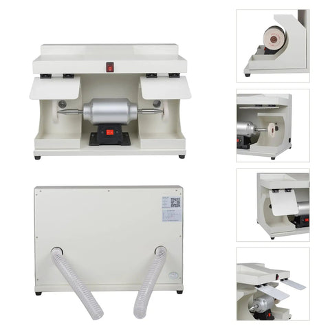 Badass Heavy Duty Double Head Bench Grinder With Slick 550W Copper Motor And Built In Bright Led Workspace Lamp Runs Smooth At 2800 Rpm for quick tool sharpening and metal polishing.