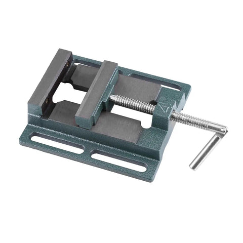 Pro Grade Drill Press Vise With 4 Inch Opening Heavy Duty Milling Vise Heightened Widened Jaws Cast Iron Body For Rock Solid Clamping On Milling Machines And Drill Presses, cast iron vise with handle