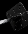 Close-up of the Handmade Full Tang Samurai Katana Black Ninjato Ninja Sword Replica Battle Ready Spring Steel Blade's guard