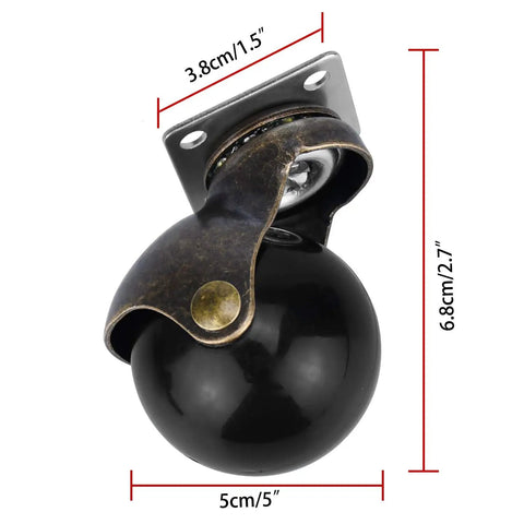Caster Wheels Set Of 4 Plate Caster 2 Inch Swivel Replacement With Screws Antique Brass Castors Without Lock For Easy Glide