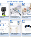 Easy installation guide for 12 Pack 6 Inch Ultra Thin Recessed LED Light Fixtures With J Box Canless 1100 Lumen 5000K