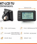 KT-LCD7U display with dimensions for Dope Waterproof LCD Bicycle Display Meter For E Bikes With Waterproof Connector And USB Charge Port.