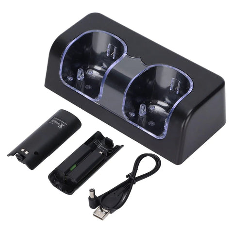 Dual Charging Station For Game Controllers With Power Cord Included Portable Battery Charger Dock Black Built To Last And Ready