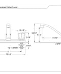 Diagram of Columbia 8-Inch Kitchen Faucet With 7 11/16 Inch Spout Reach No Sprayer Polished Chrome layout and measurements.