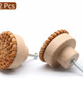 12 Pack Brown Boho Rattan Dresser Knobs With Screws Included, 40mm By 30mm Cabinet Drawer Knobs, Natural Wood Pulls For Furniture, Rustic Modern Vibe, Durable Solid Wood Construction, Smooth Finish, Easy Install.