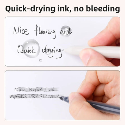 5 Pack Gel Pens 0.5mm Retractable Quick Dry Black Ink Fine Point Rolling Ball Gel Pens For Smooth Writing No Bleed