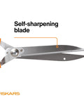 Power-Lever Hedge Shears 23-Inch With Self-Sharpening Blades For Thick Branches And Dense Hedges Lightweight 2.6 Pound Tool That Doubles Your Cutting Power For Quick Beastly Pruning showing self-sharpening blade