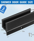 Sliding Shower Door Bottom Guide For Glass Doors Up To Half Inch Wide Plastic Track Guide Measuring Half Inch Wide By Three Inches Long Replacement Parts For Sliding Shower Doors Durable Track Guide Kit Includes 2 Pieces with one screw.
