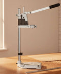 Upgrade Workbench Game With This Sturdy Black Hand Drill Press Stand, featuring a stable aluminum base and precision mechanism.