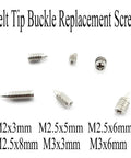 Built Tough Sixty Piece Nickel Plated Screw Kit For Leather Belts And Handbags Featuring Rust Free Carbon Steel Cross Head Fasteners In Assorted Metric Sizes With Precision Driver To Fix Your Gear In A Snap - assorted screws sizes M2 and M3