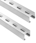 Heavy Duty 5 Feet Strut Channel Trolley Track Built To Last For Wheel Trolley Assemblies, 12 Gauge Steel U Channel, Pack Of 2