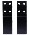 Heavy Duty Rock Solid Bed Frame Legs Replacement Kit With Bolt On Hardware, 5 inch black metal support feet with holes.