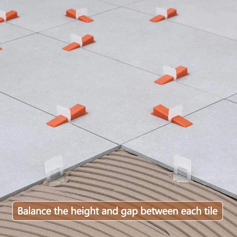Pro Grade Tile Leveling Clips Kit 1400 Pcs For Ceramic And Stone Tile Installations, helping to balance tile height