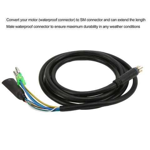 Nine Pin Motor Extension Cable for Electric Bicycles Copper and Plastic Construction High Performance 130CM Length Includes Male 9 Pin Connector Ebike Motor Conversion Cable for Reliable Power and Easy Upgrades