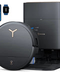 Deebot X9 Pro Omni Robot Vacuum And Mop With Beastly 16,600 Pa Suction For Deep Carpet Cleaning shown with charging station and app