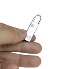 Person holding silver metal Zipper Pull Tab Replacement Metal Zipper Extender For Luggage Backpack And Suitcases Snap On Fix For Missing Pulls