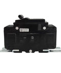 Built Tough 20 Amp 2 Pole Miniature Circuit Breaker 120 240V AC DIN Rail Surface Mount with clear view of terminals and UL listing.