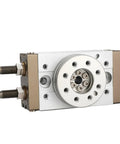 MSQB rotary pneumatic air cylinder high-type rack-and-gear actuator, side view with gear head and mounting holes
